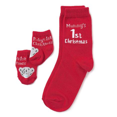 Tiny Tatty Teddy Mummy's & Baby's 1st Christmas Sock Set Extra Image 1